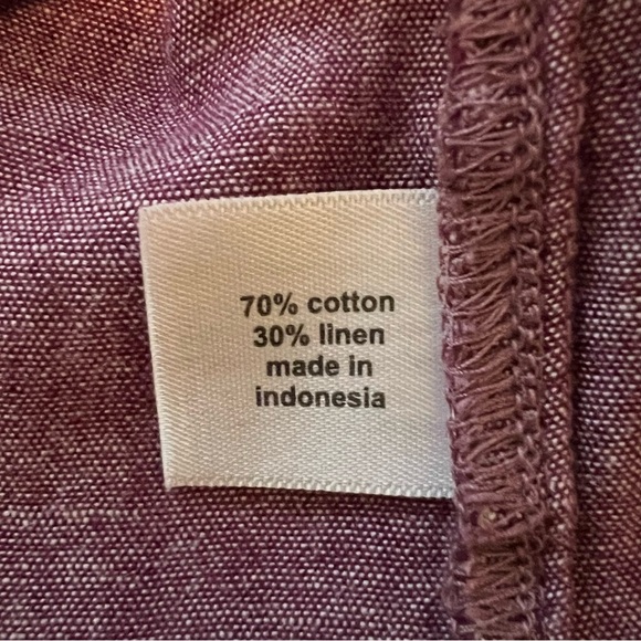 2/$30 Lane Bryant Linen Blend Purple Sleeveless Button Down Shirt - Picture 7 of 12